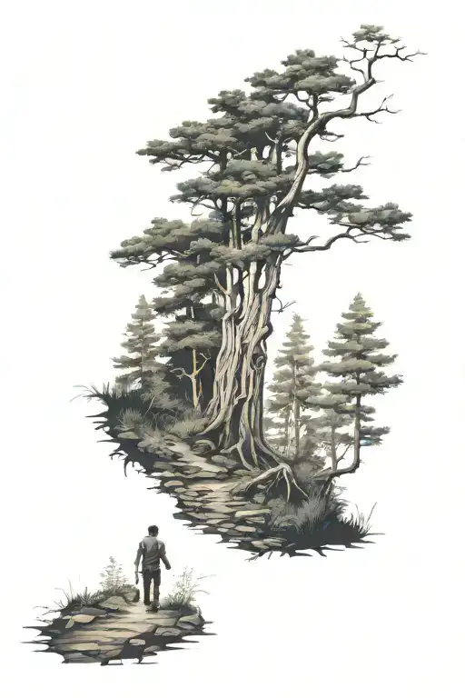 Guy Walking In A Forest