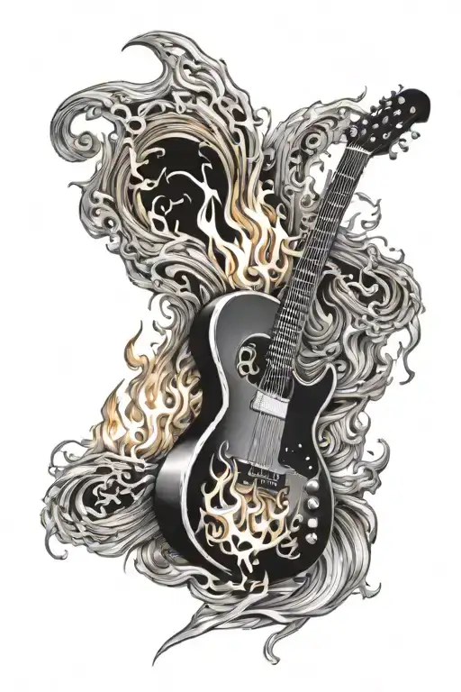 Guitar And Fire Coming