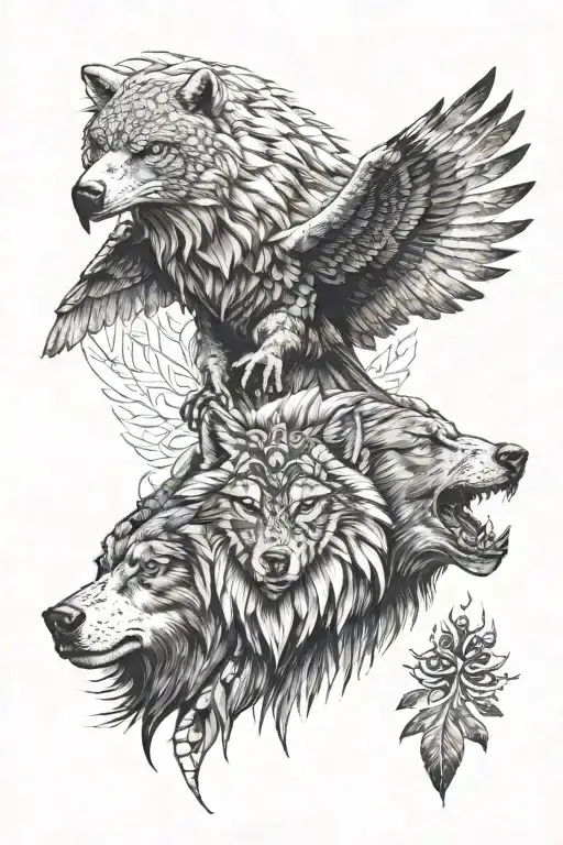 Shaman Wolf Bear Eagle