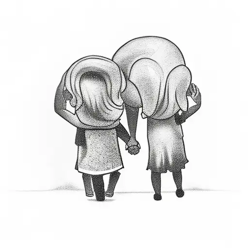 Dad With Daughter Holding Hands Picking Up Rocks