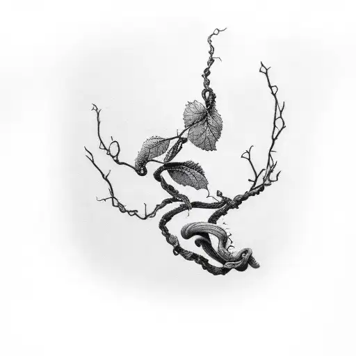 Corylus Avellana Branch Wrapping Around The Arm Like A Vine