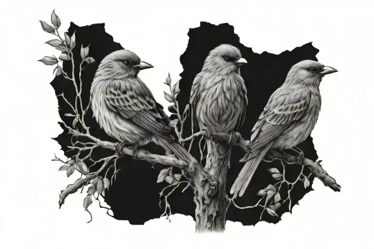 Birds On A Tree