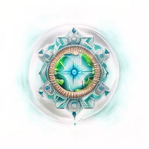 Deep Water Colored Light Blue And Green