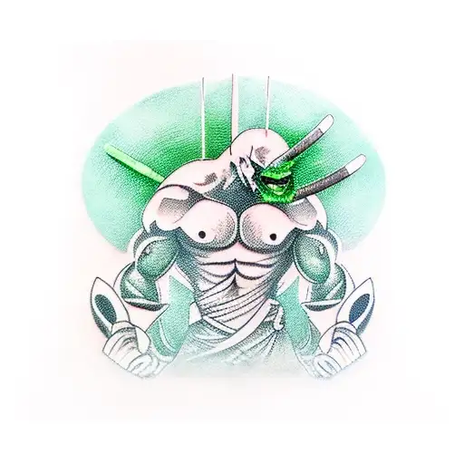 Katana With Green Tsuka Wrap And Partially Unsheathed