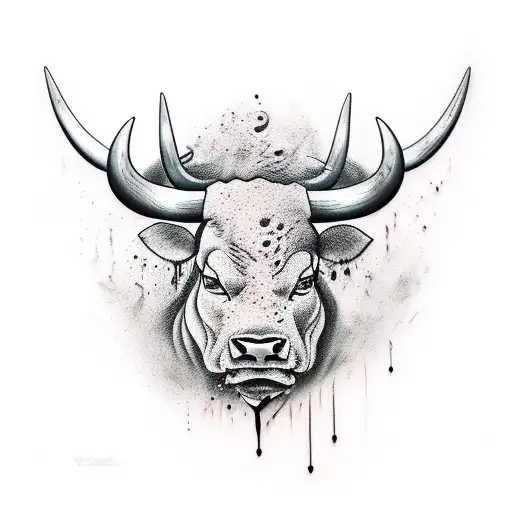 Strong Bull Dripping Blood
