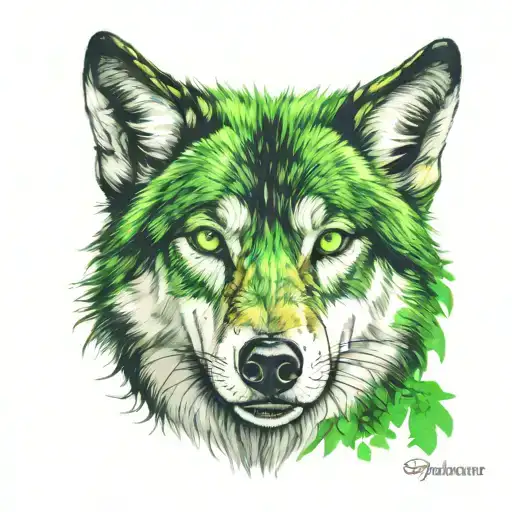 Green Eyes Wolf