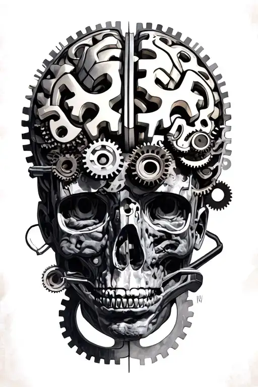 Gears Forming A Brain Surrounded