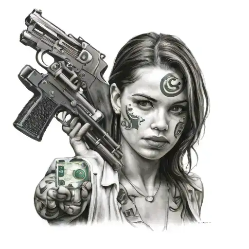Girl With Money And Guns