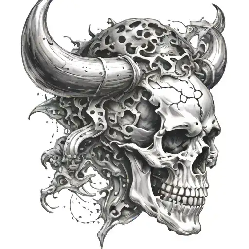 Skull Taurus Breaking Out Of Galaxy