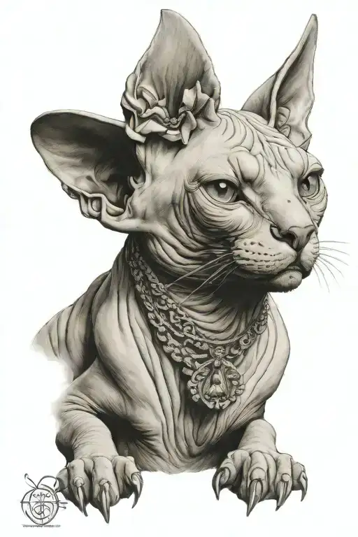 Ornement Sphynx Cat Sitting