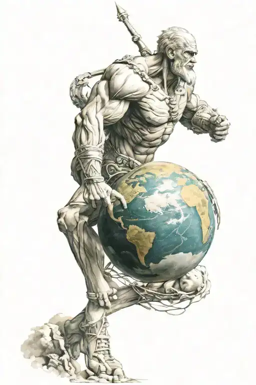 Titan Atlas Holding The Earth