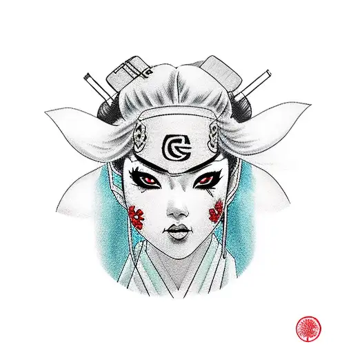 Female Geisha Taking Off Kakashi Anbu Mask