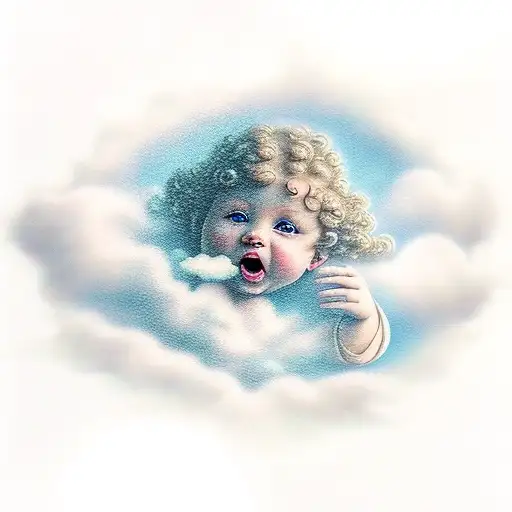 3 Cherub's Around Cloud