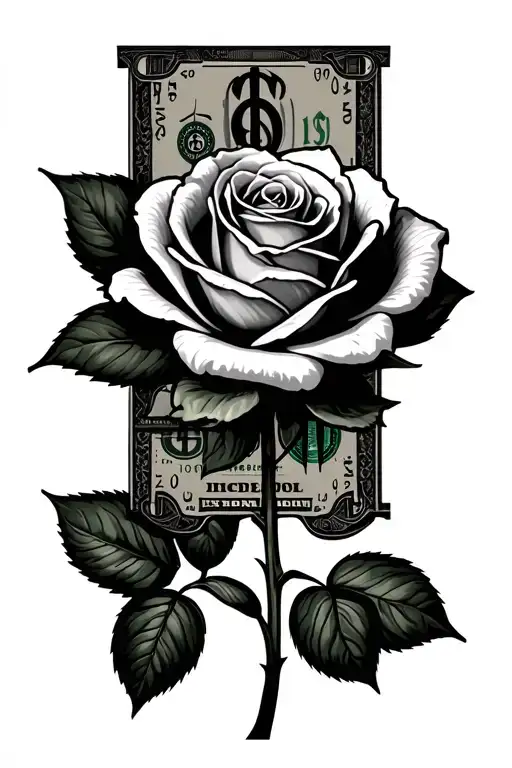 A Rose With Black And White Dollars Tickets In 100 Dollars
