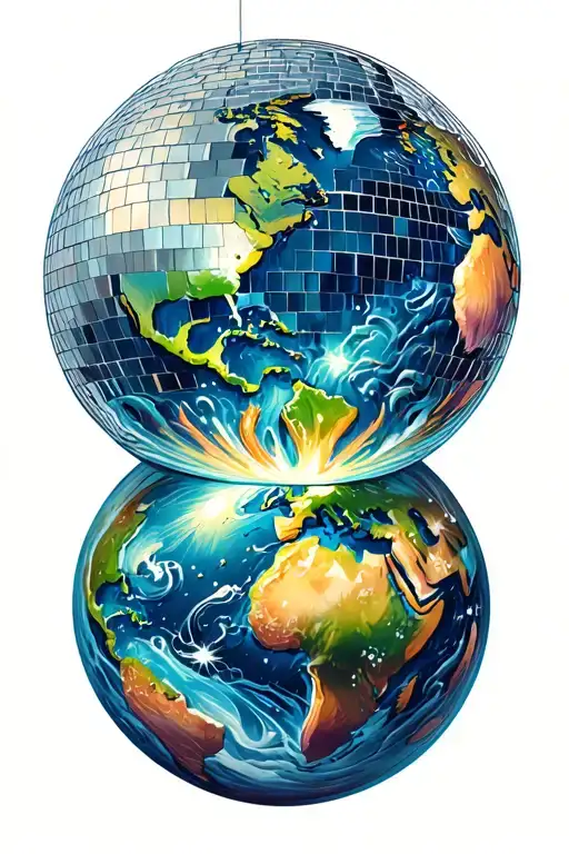 Disco Ball And Earth Inside