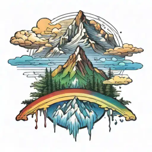 Rainbow And Mountain