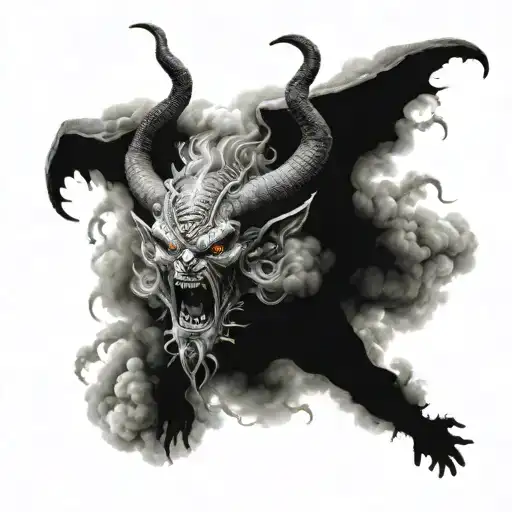 Demon Falling From Clouds
