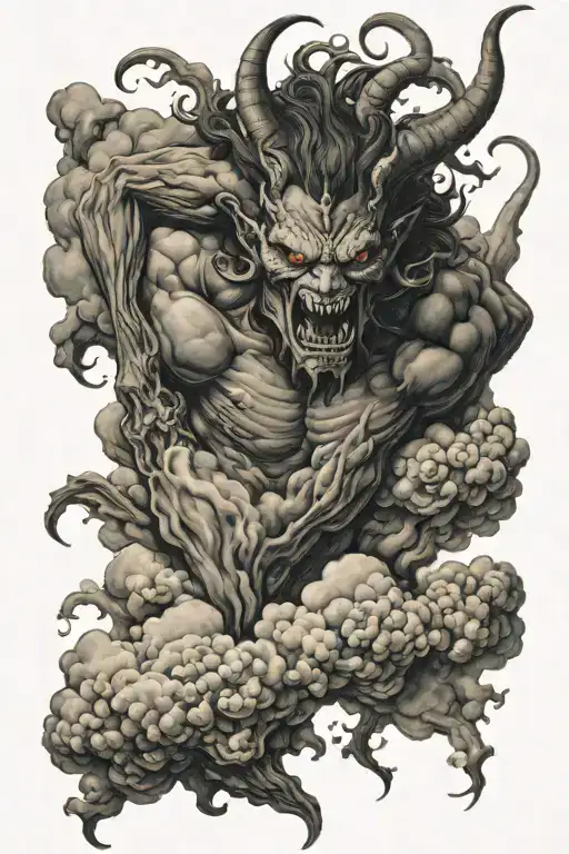 Demon Falling From Clouds