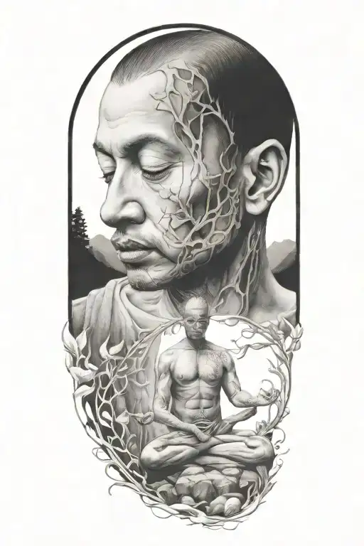 Meditating Figure Surrounded