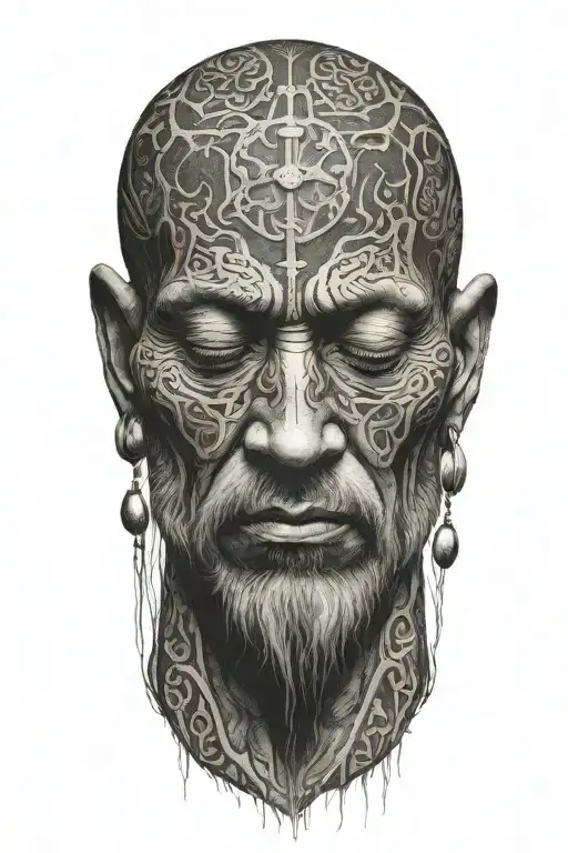 Skinny Man Meditating Figure