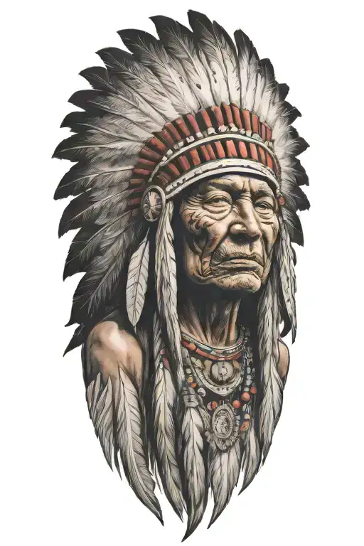 Happy Indian Chief Meditating