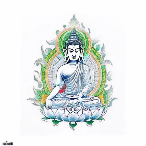 Gautama Buddha Tattoo Green Tara Lotus Unalome
