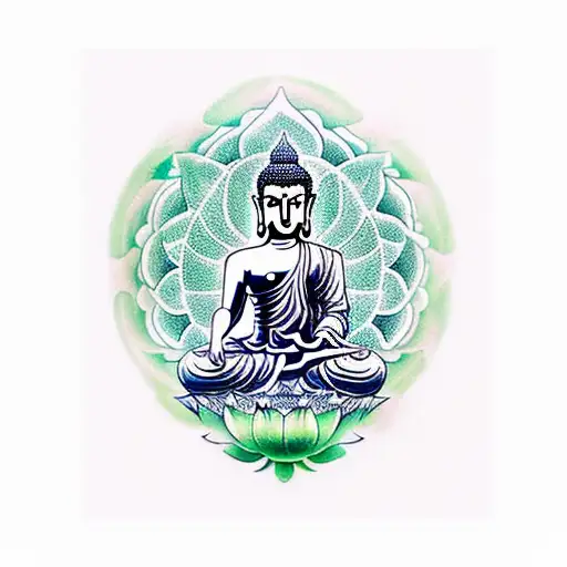 Gautama Buddha Tattoo Green Tara Lotus Unalome