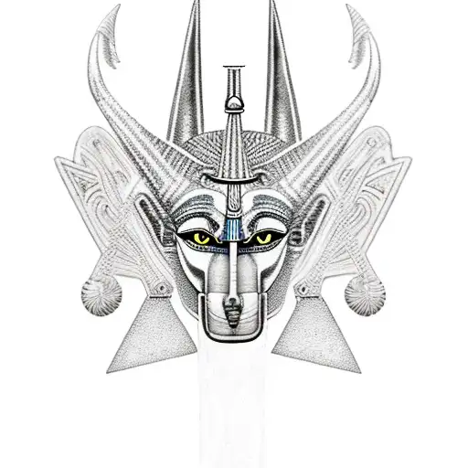 Egyptian God Anubis With Scale Of Justice