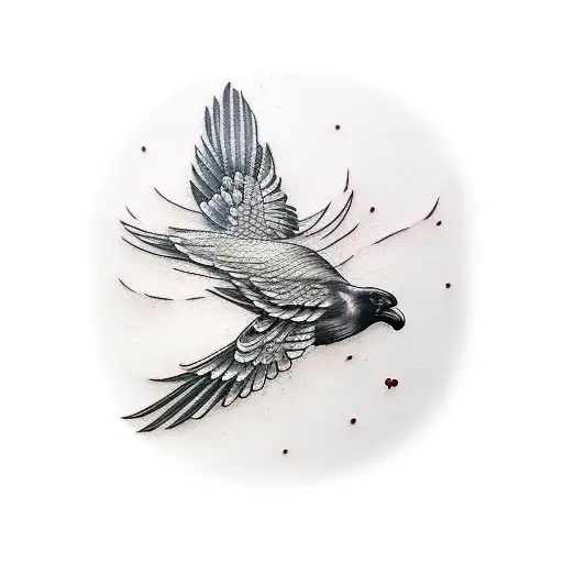 Crow With Cherry Blossom Wing
