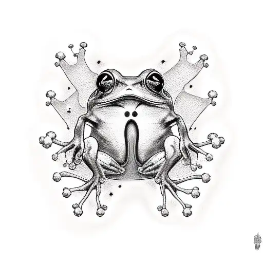 A Radiology-themed Tattoo With A Frog And Hummingbird