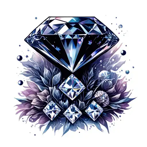 Diamonds Neck Tattoo With Space And Freehand Textures