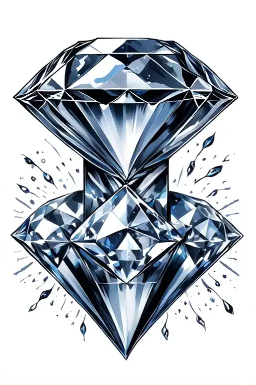 Diamonds Neck Tattoo With Space And Freehand Textures