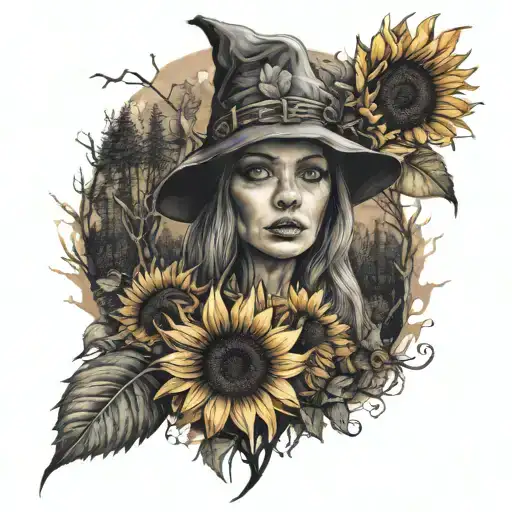 Sunflowers And Witches And Forest