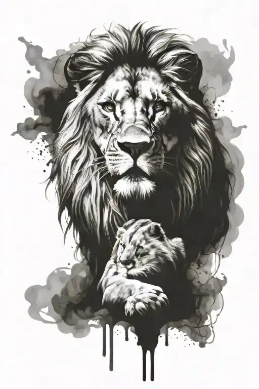 Cruxifixtion And Lion