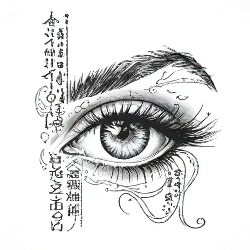 Eyes Tattoo With The Sentence Eyes Tell More Than Word Scould Ever Say
