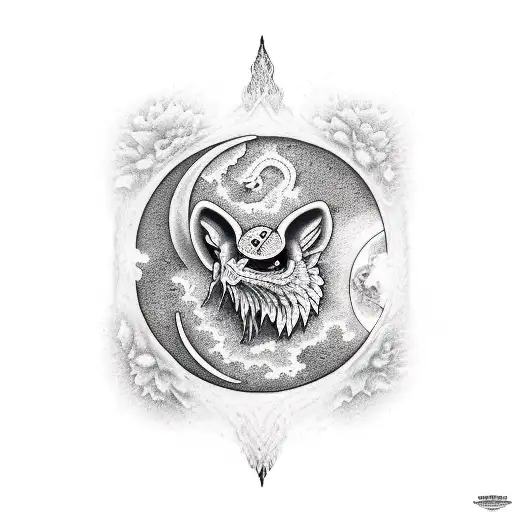 Dun And Moon Tattoo Small