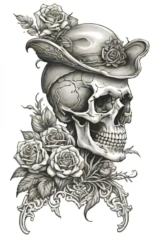 Skull Skeleton With Roses