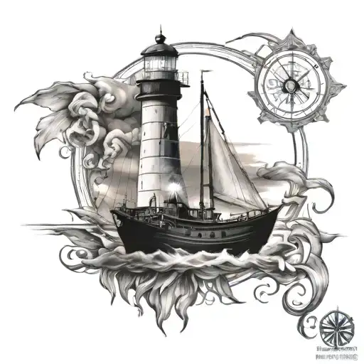 Wind Rose Boat Lighthouse That Illuminates