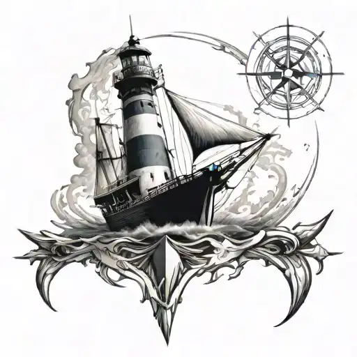 Wind Rose Boat Lighthouse That Illuminates