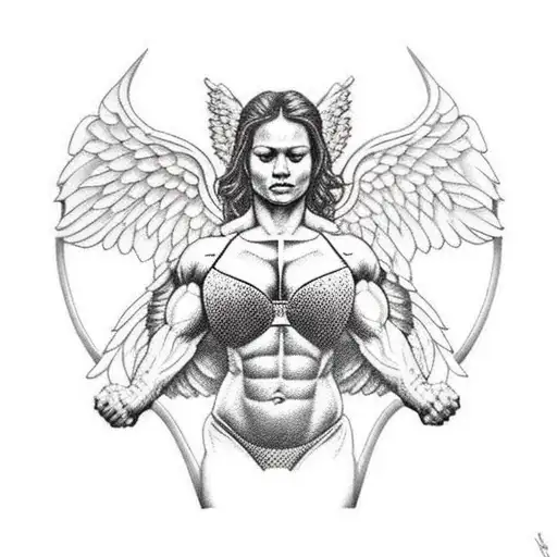 A Weightlifter With Angel Wings