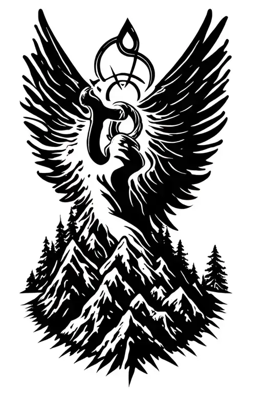 Atheist Symbol Mountain Background Realism Style