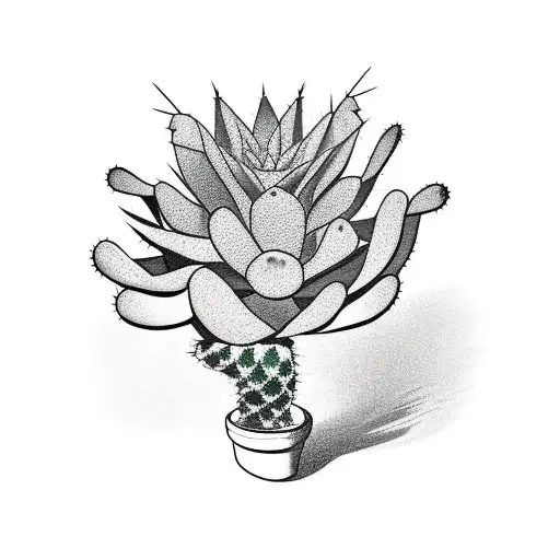 A Cactus With A Spade-shaped Shadow