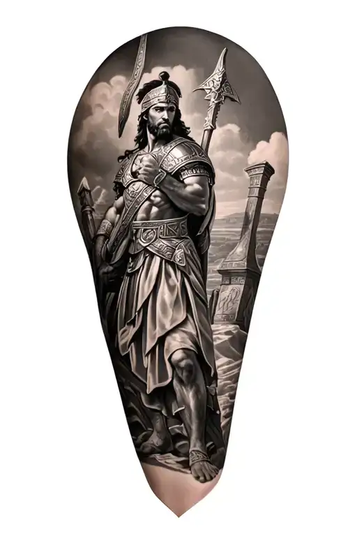 Ancient Roman Warrior Leg Sleeve