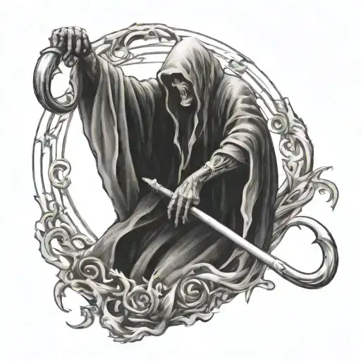 Grim Reaper Holding A Scythe