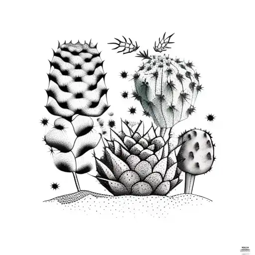 A Spade With A Trail Of Cactus Leading Towards It