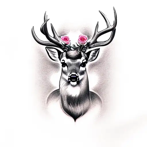 Deer With Rose Crown