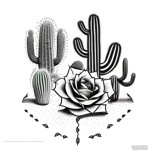 A Spade With A Trail Of Cactus Leading Towards It