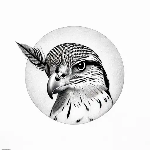 A Realistic Portrait Of Shahbaaz The Falcon With Intricate Feather Details