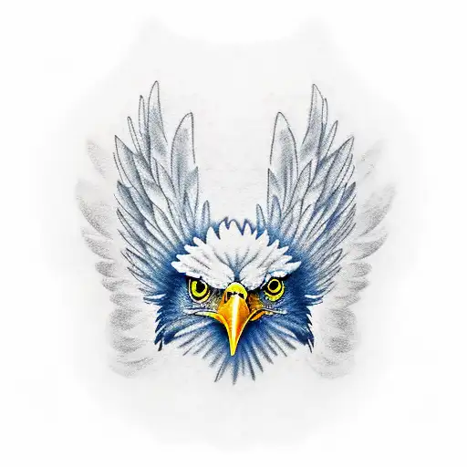 Eagle With Wings Staring With