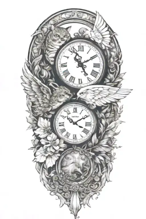 2 Clocks With Dates Angel Wing Spread Bobcat Forest Frame